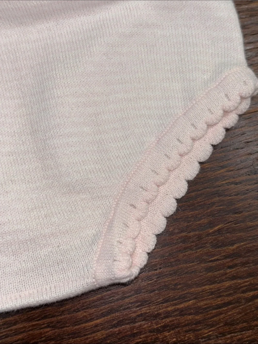 Angel Dear Pale Pink Striped Knit Diaper Cover Bloomers Scalloped Trim 0-3mo